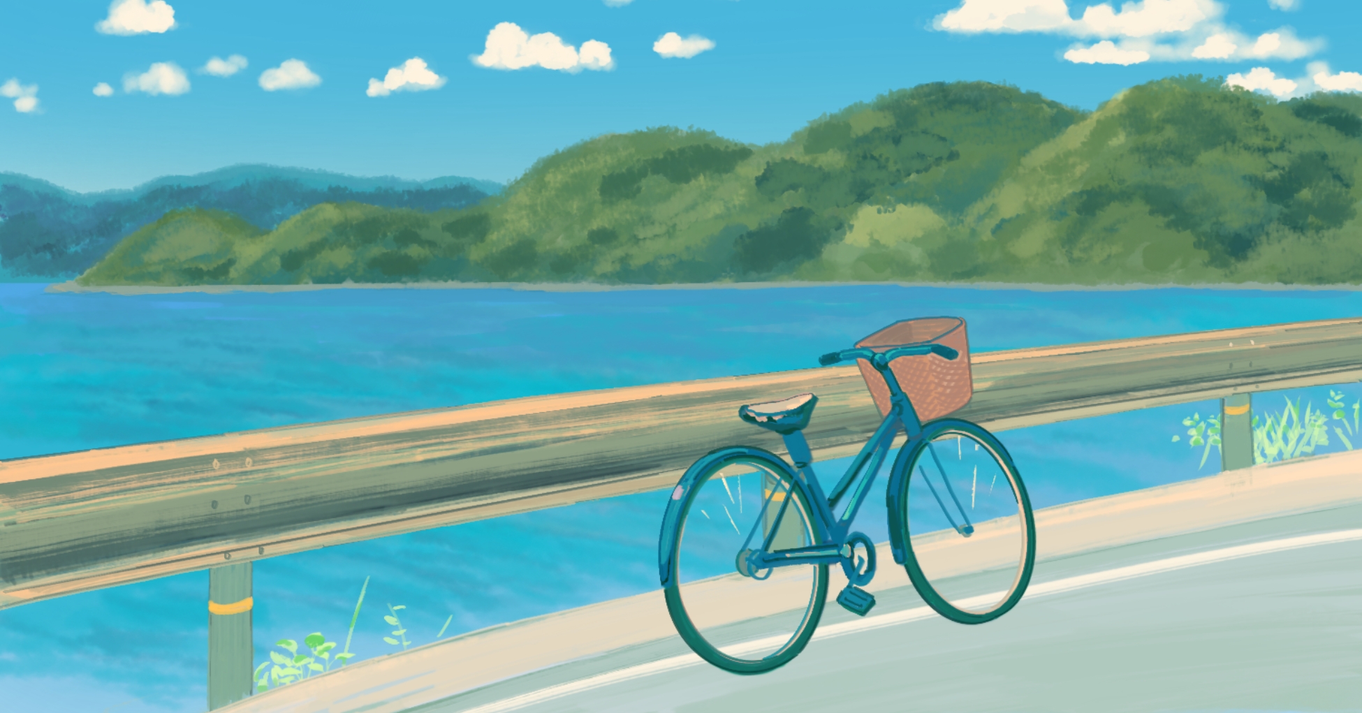 okularnik na gigancie krajobraz z rowerem